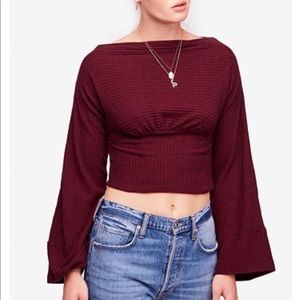 Free People Crazy on You Cropped Thermal Top